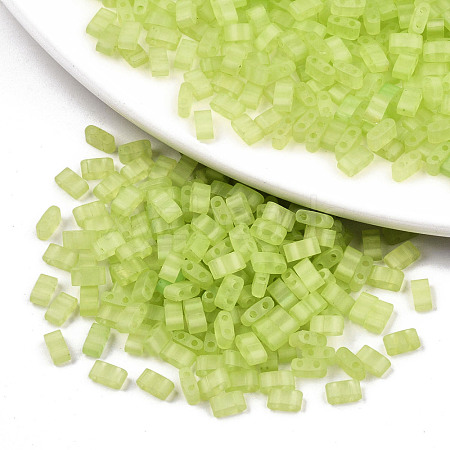 2-Hole Baking Paint Glass Seed Beads SEED-S031-M-SH1204FR-1