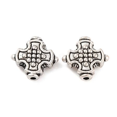 Cross Tibetan Style Alloy Beads TIBEB-ZN-3284-AS-RS-1