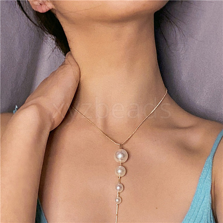 Imitation Pearl Beaded Pendant Necklaces WGB7F3C-03-1