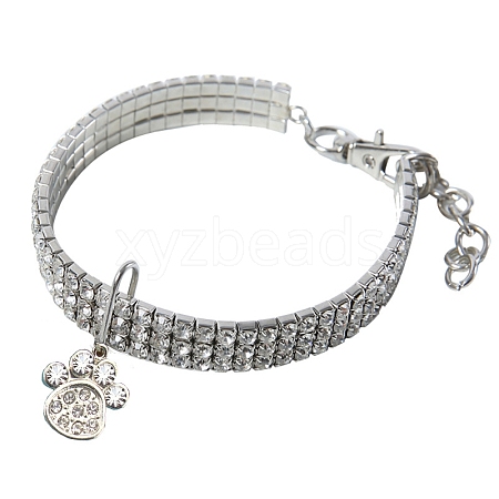 Adjustable 3-Row Alloy Rhinestone Cup Chain Pet Collars PW-WG89856-17-1