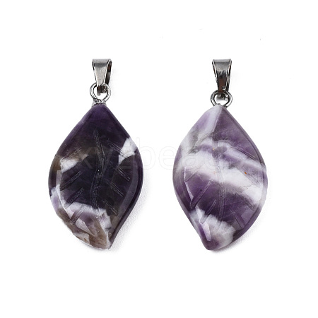 Natural Amethyst Pendants G-S364-076A-02-1