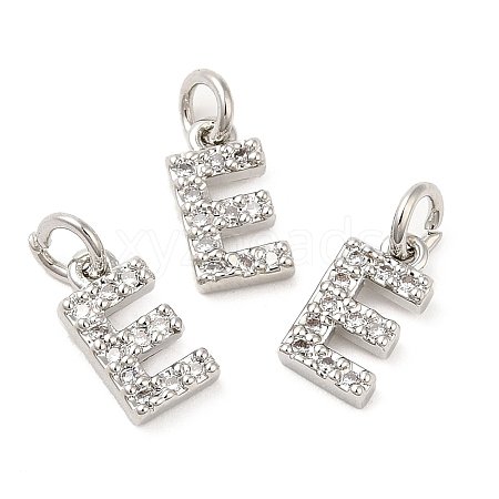 Brass Micro Pave Grade AAA Cubic Zirconia Charms ZIRC-P067-11P-E-NR-1