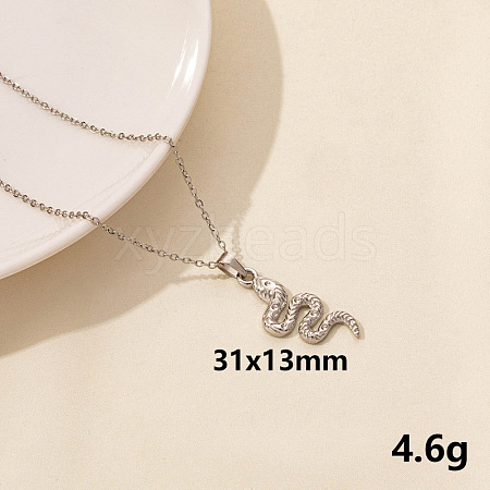 304 Stainless Steel Serpentine Pendant Necklaces RN6163-7-1