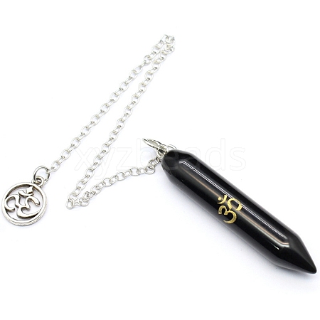 Natural Obsidian Dowsing Pendulum Big Pendants PW-WG9E0C0-04-1