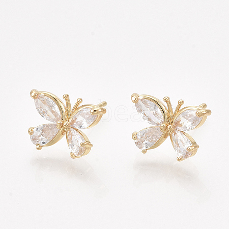 Brass Earring Studs KK-S348-423-1