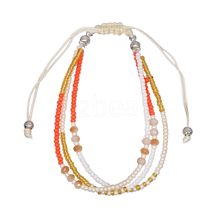 Glass Seed Beads Multi-strand Bracelets for Women PW-WGCDC20-02-1