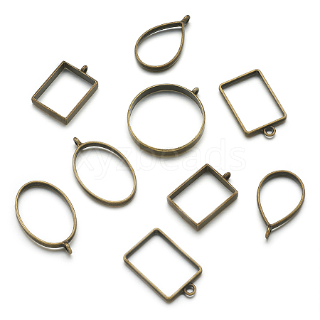 Alloy Open Back Bezel Big Pendants PALLOY-TA0001-26AB-1