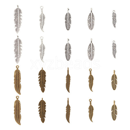 ARRICRAFT 90pcs 15 style Tibetan Style Alloy Pendants TIBEP-AR0001-12-1