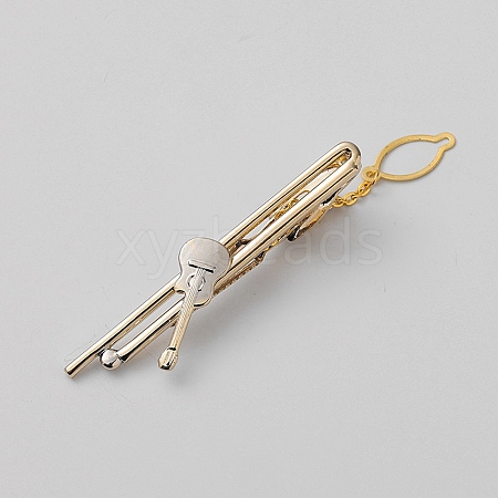 Brass Collar Tie Clips with Chain for Men PW-WG33487-05-1