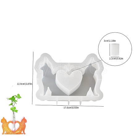 Cute Cat Shape Vase Resin Silicone Mold Dropping Glue DIY Cat Water Cultivation Branch Flower Arranger Wholesale PW-WG5B0E2-03-1