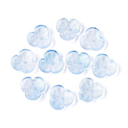Baking Paint Transparent Glass Bead Caps DGLA-N014-09A-05-1