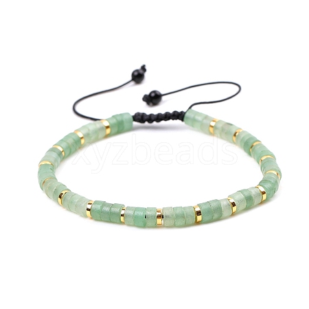 Natural Green Aventurine Braided Bead Bracelets for Women PW-WG20352-12-1