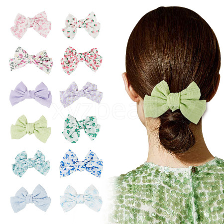 4Bags 4 Colors Cloth Bowknot Alligator Hair Clips PHAR-TA0001-20-1