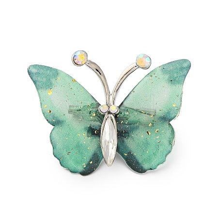 Butterfly Transparent Resin Brooch JEWB-M047-01H-1