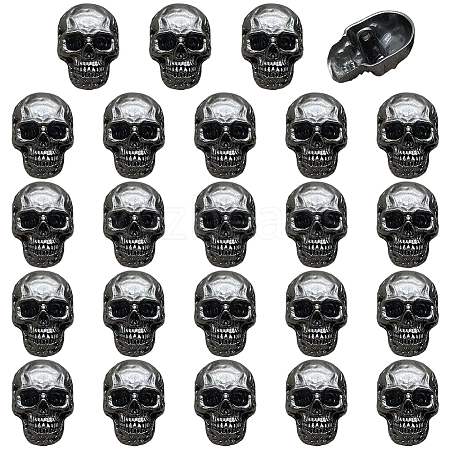 24Pcs 1-Hole Alloy Shank Buttons BUTT-PH0001-81B-1