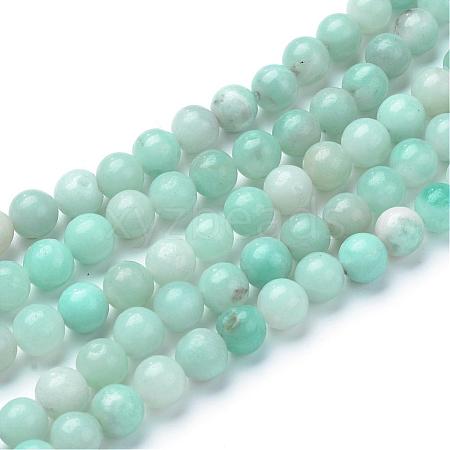 Natural Amazonite Beads Strands G-T055-8mm-17-1