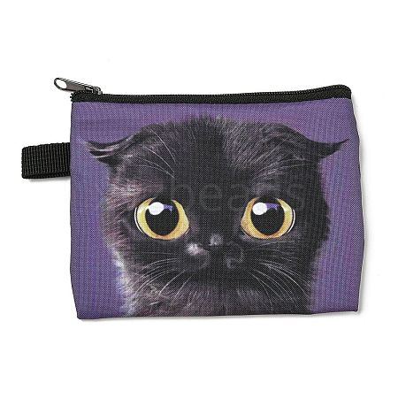 Cute Cat Polyester Zipper Wallets ANIM-PW0002-28E-1