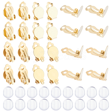 Unicraftale 40Pcs 2 Size 304 Stainless Steel Clip-on Earring Findings STAS-UN0040-61-1