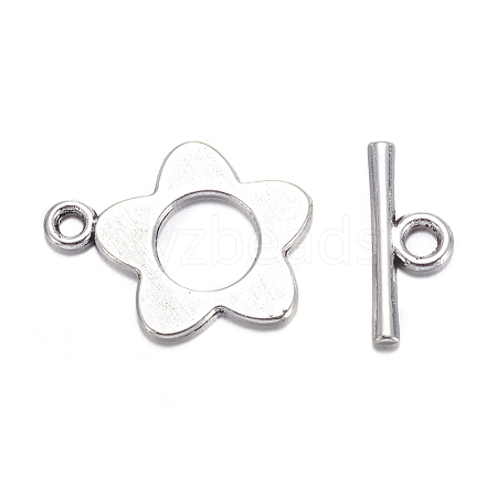 Flower Tibetan Style Alloy Toggle Clasps LS-A0977Y-1
