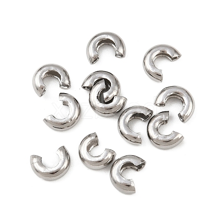 Tarnish Resistant 304 Stainless Steel Crimp Beads Covers STAS-L215-10P-1