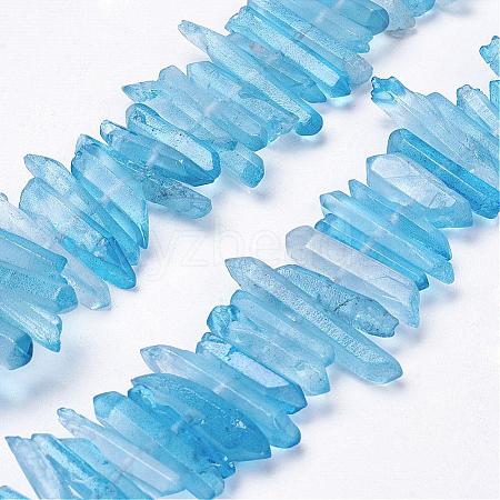 Natural Quartz Crystal Points Beads Strands G-K181-B06-1