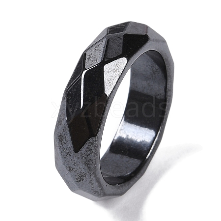 Magnetic Synthetic Hematite Finger Ring for Men Women RJEW-A047-01C-1