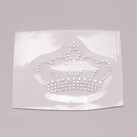 Crown Glitter Hotfix Rhinestone DIY-WH0268-07-1