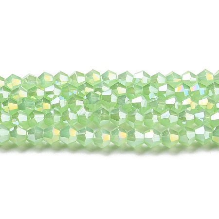 Imitation Jade Electroplate Glass Beads Strands GLAA-F029-J4mm-A01-1