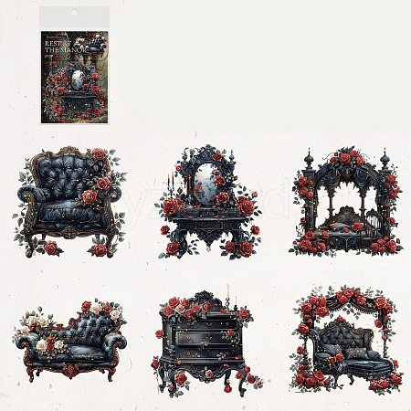 Gothic Waterproof PET Stickers Set DIY-G120-01B-1