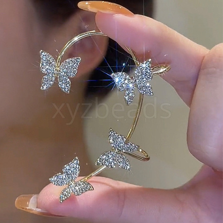 Alloy Rhinestone Cuff Earrings FS-WGFB378-02-1