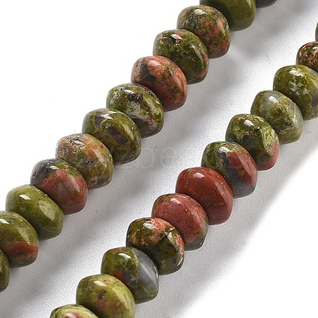 Natural Unakite Beads Strands G-P559-A06-01-1