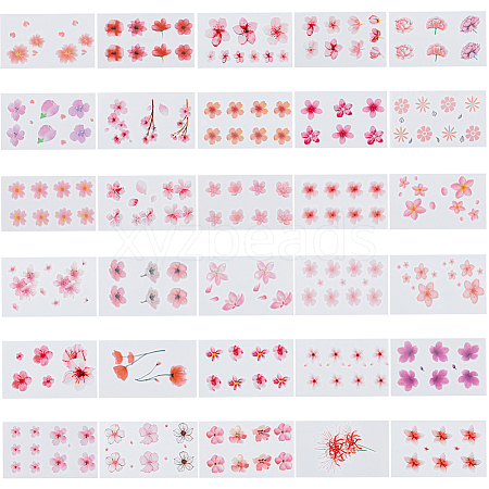 Flower Pattern Removable Temporary Water Proof Tattoos Paper Stickers AJEW-WH0413-03A-1