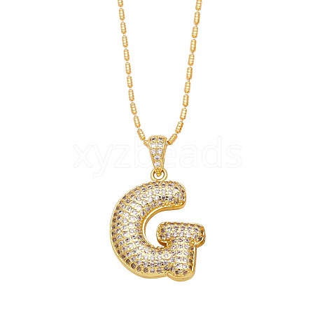 Brass Micro Pave Cubic Zirconia Pendant Necklaces PW-WG99827-07-1