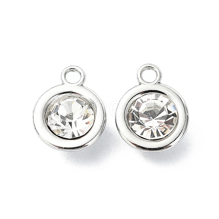 Rack Plating Alloy Rhinestone Charms FIND-M014-16E-P-1