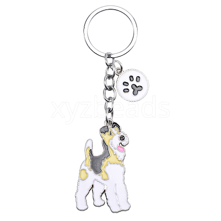 WEWAYSMILE Dog Keychain Car Keychain Pet Pendant Key-Ring Lovely Dog Key-ring Portable Metal Keychain Gift for Pet Lover Birthday Puppy Theme Party Supplies (Terrier) JX803A-1