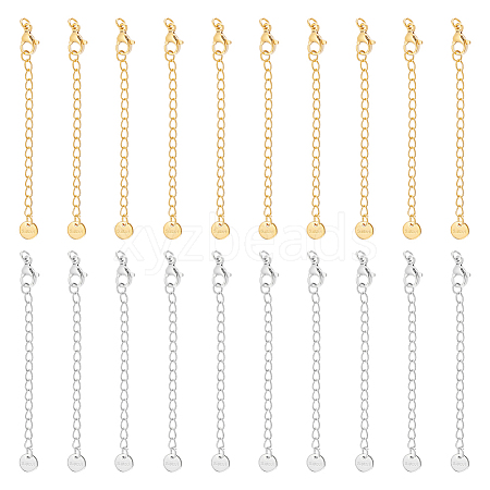 20Pcs 2 Colors 304 Stainless Steel Chain Extender STAS-UN0060-91-1