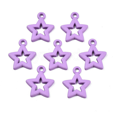 Spray Painted Alloy Pendants PALLOY-T075-119B-RS-1