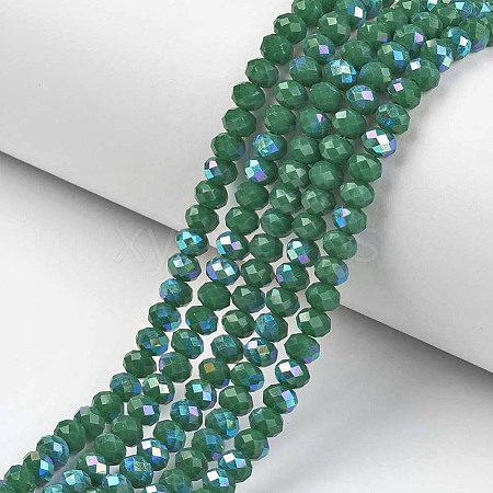 Electroplate Opaque Solid Color Glass Beads Strands EGLA-A044-P1mm-L09-1