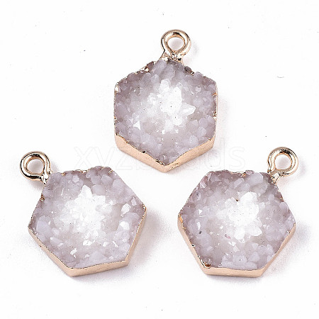 Druzy Resin Pendants RESI-S383-062F-1