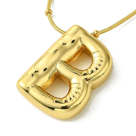 Ion Plating(IP) Initial Letter 304 Stainless Steel Pendant Necklace NJEW-R265-05G-B-1