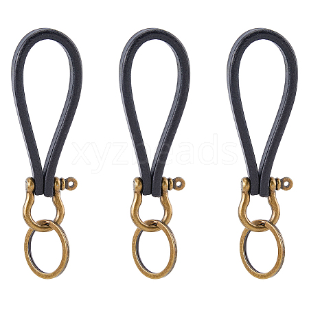 3Pcs Cowhide Keychains KEYC-FH0001-79-1