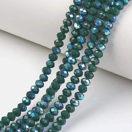 Electroplate Opaque Solid Color Glass Beads Strands EGLA-A044-P2mm-L12-1