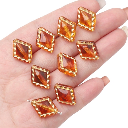 Imitation Amber Transparent Acrylic Beads MACR-D071-02B-1