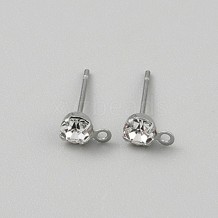 Brass Stud Earring Findings KK-WH20004-11A-P-1