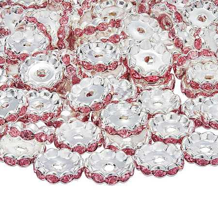 120Pcs Brass Rhinestone Spacer Beads FIND-SZ0003-70C-1