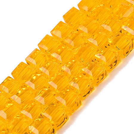 Transparent Glass Beads Strands GLAA-R041-8x8mm-A02-1