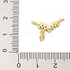 Brass Clear Cubic Zirconia Wing Connector Charms KK-K293-42G-3