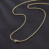 2mm Brass Rope Chain Necklaces for Men Women NJEW-G160-20G-4