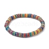 Polymer Clay Disc Heishi Surfer Stretch Bracelets BJEW-JB09834-01-1