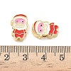 Christmas Brass Enamel Beads KK-I474-G19-3